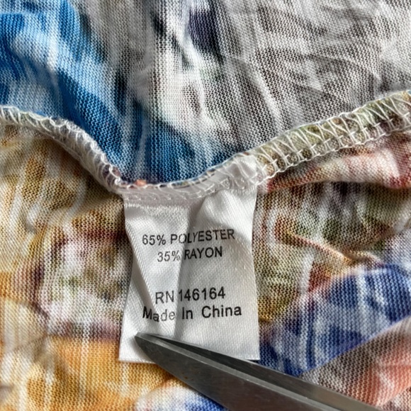 NEWPORT by Carine Size Small Short Sleeve Art to Wear Burnout Tee Shirt Dress - Picture 7 of 8